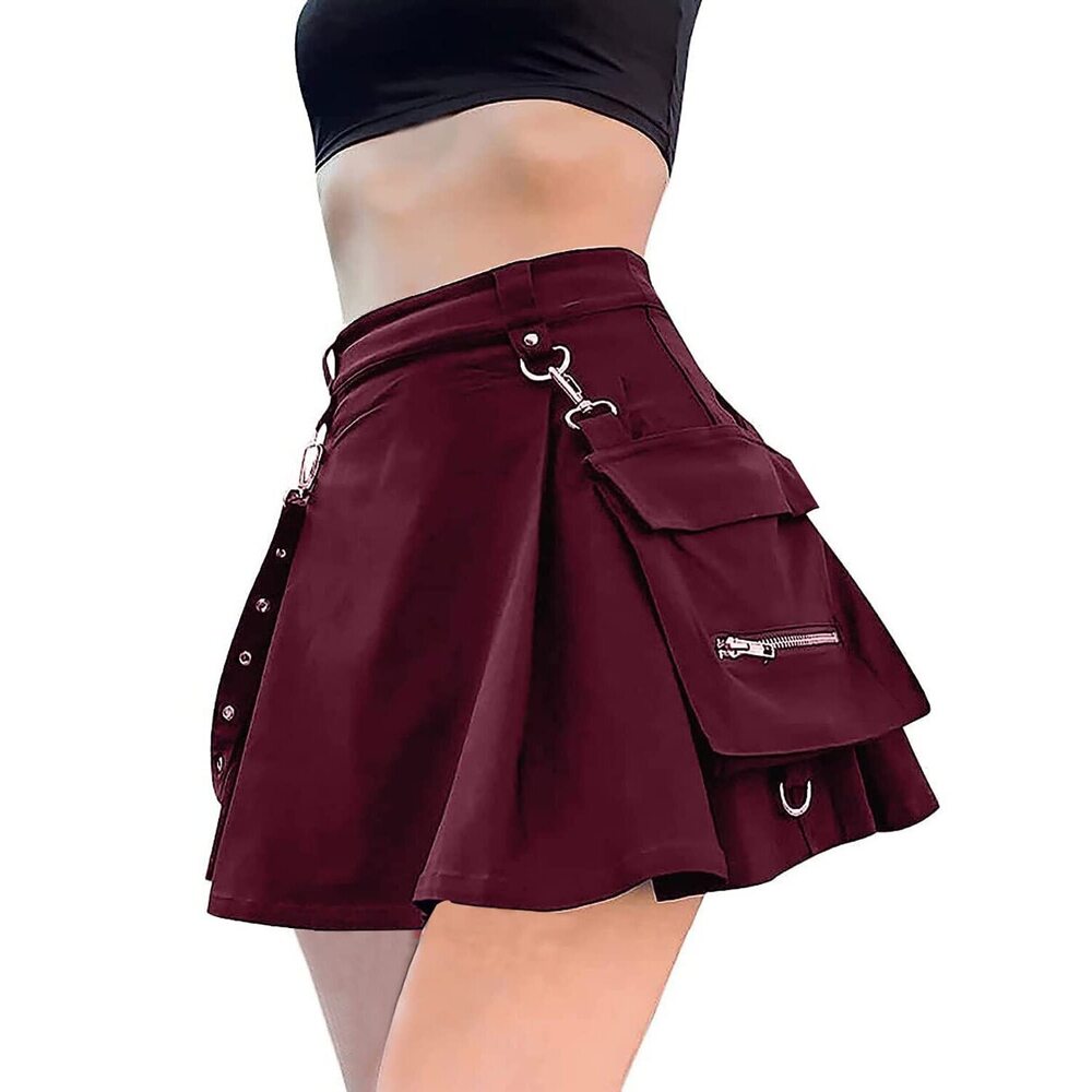 1211 Gothic Skirt with Pocket Kawaii Skirt Goth Clothes Mini Gothic Skirts